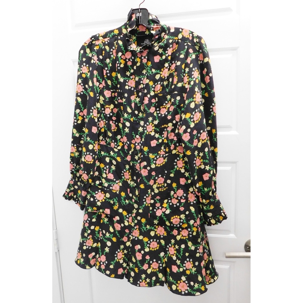 The Marc‎ Jacobs The Shirt Dress in Black Multi Floral Print Size 6